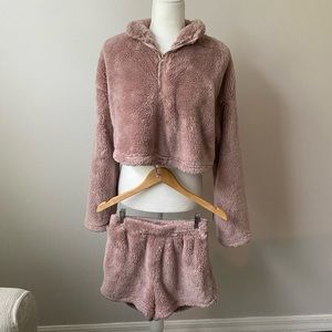 Copper Closet Teddy Pullover and Shorts Set
